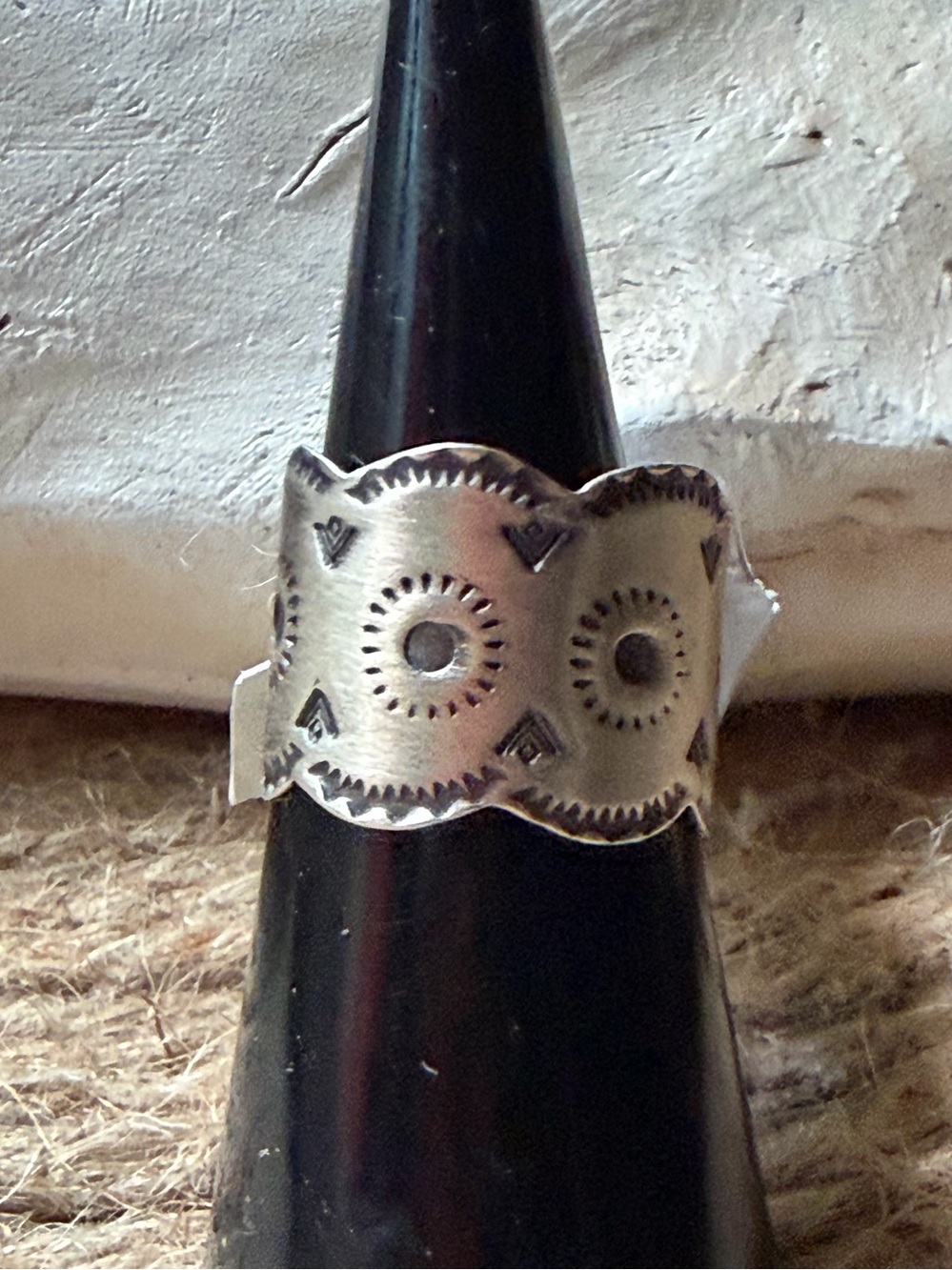 Sterling Silver Stamped Boho Cigar Band Ring